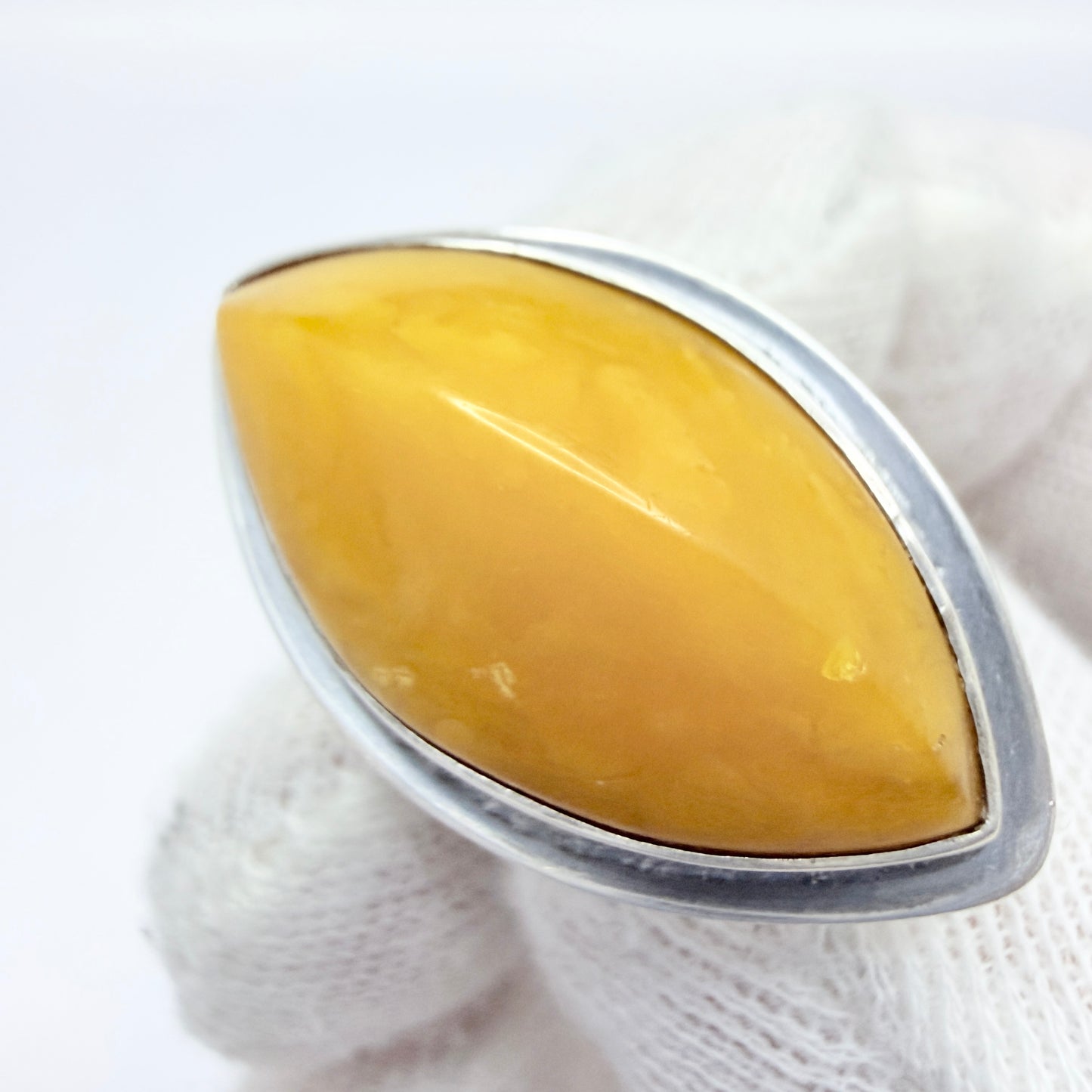 Abel Rantanen, Finland 1965. Vintage Solid Silver Amber Ring.