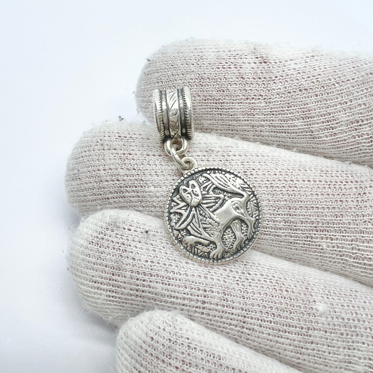 Kalevala Koru, Finland. Vintage Sterling Silver Charm Pendant. Sun Lion.