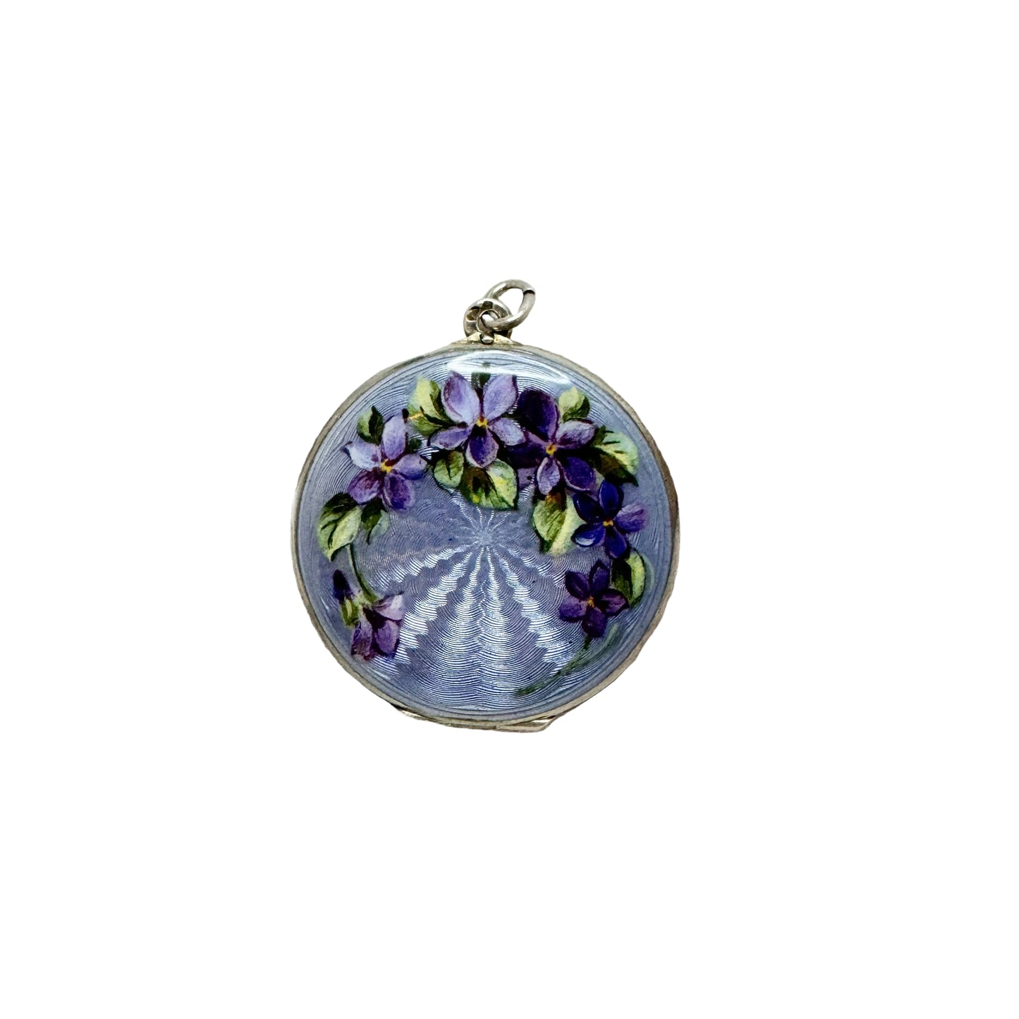 Early 1900s. Sterling Silver Enamel Locket Pendant.
