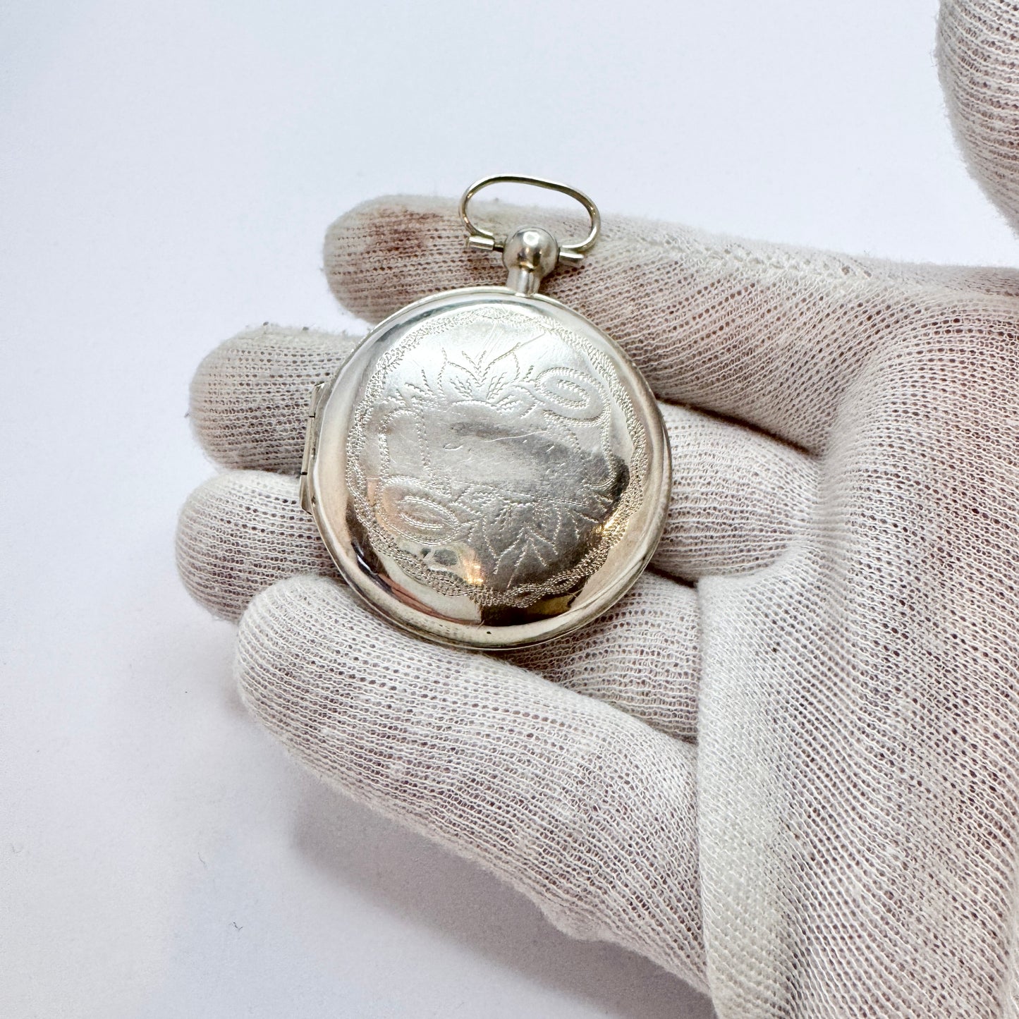 Sweden 1891. Antique Victorian Solid Silver Vinaigrette Locket Pendant.
