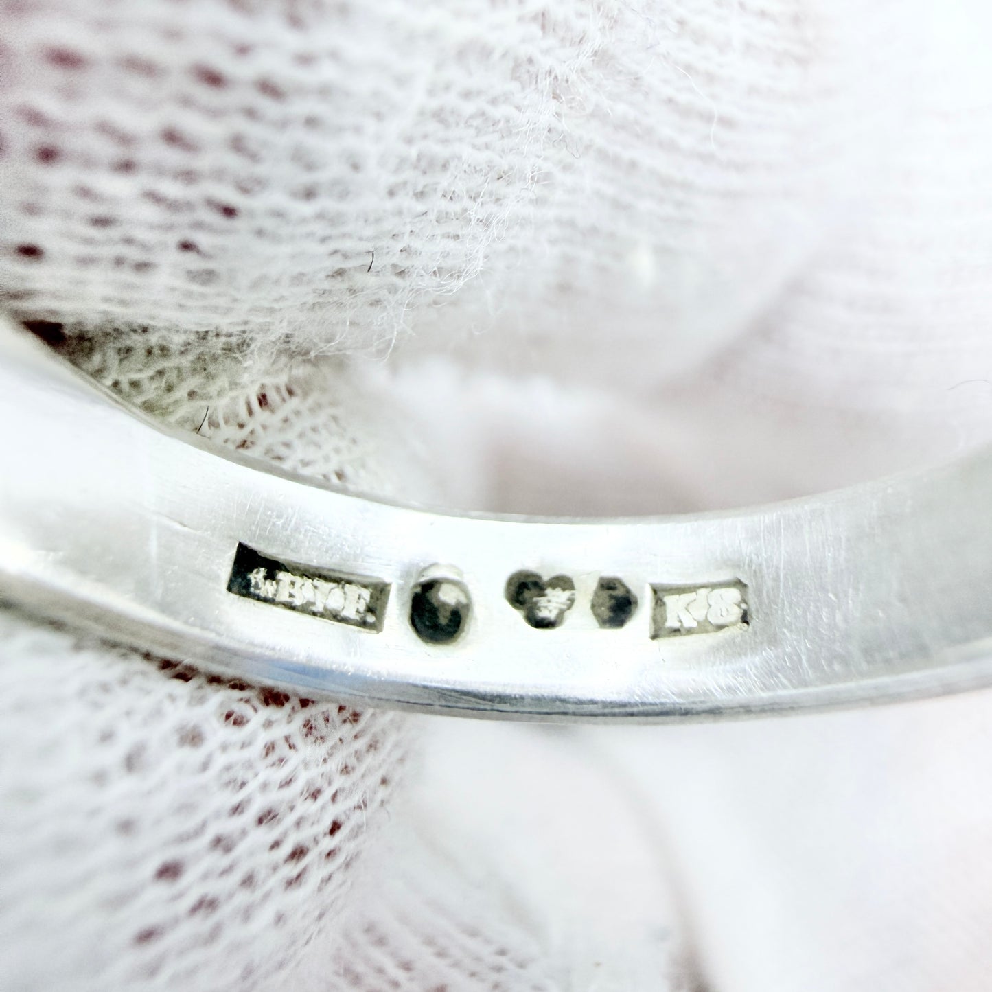 Ekström & Blohm, Sweden 1936. Vintage Men's Solid Silver Band Monogram Signet Ring with Unengraved Table