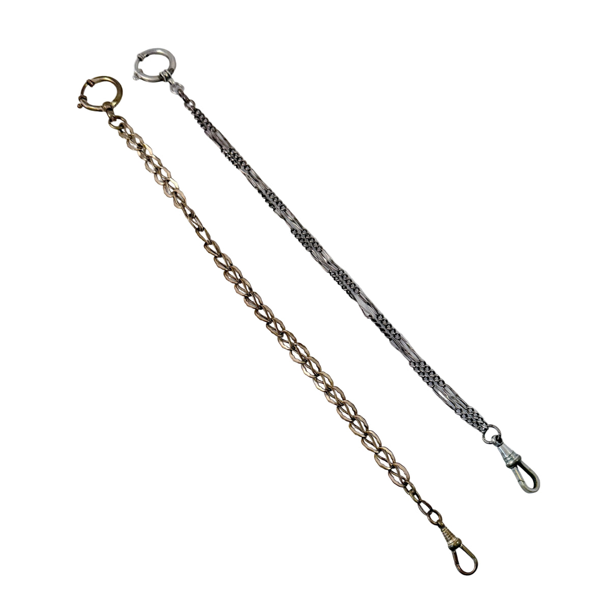 Two Antique Metal Watch Chains.