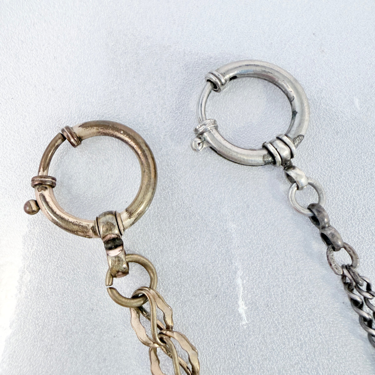 Two Antique Metal Watch Chains.