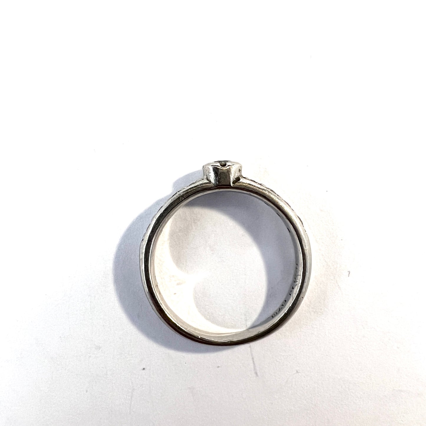 GFAB, Sweden. Vintage Platinum 0.25ctw Diamond Ring.