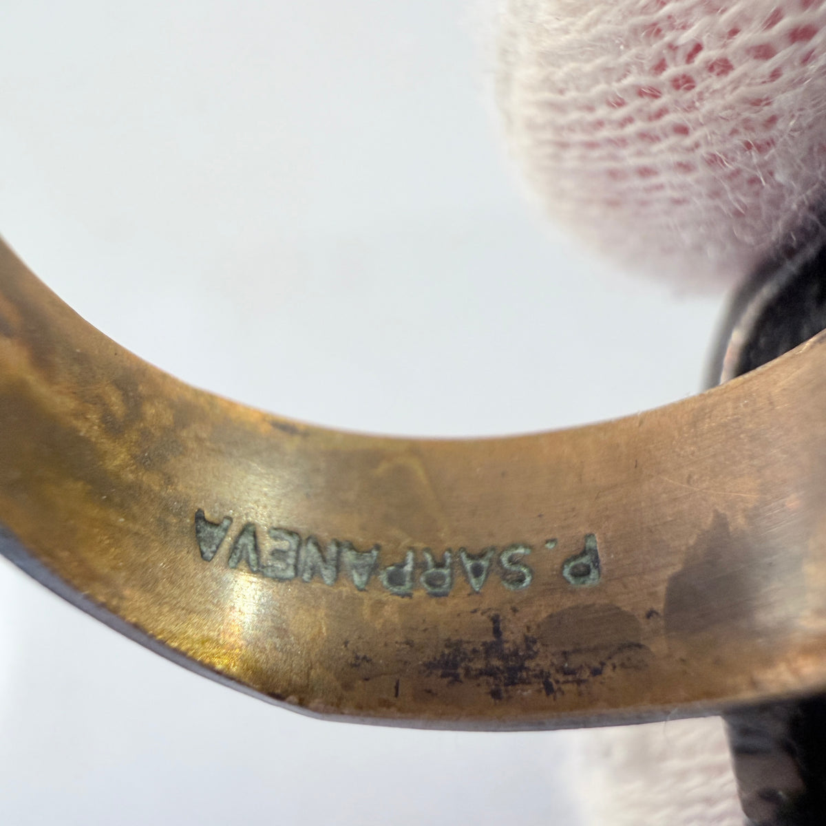 Pentti Sarpaneva, Finland 1970s. Vintage Brutalist Bronze Raw Quartz Ring.