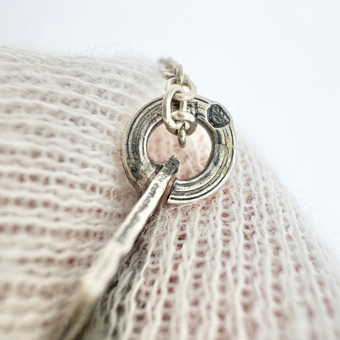 Finland ca 1970. Vintage Solid Silver Pendant Necklace.