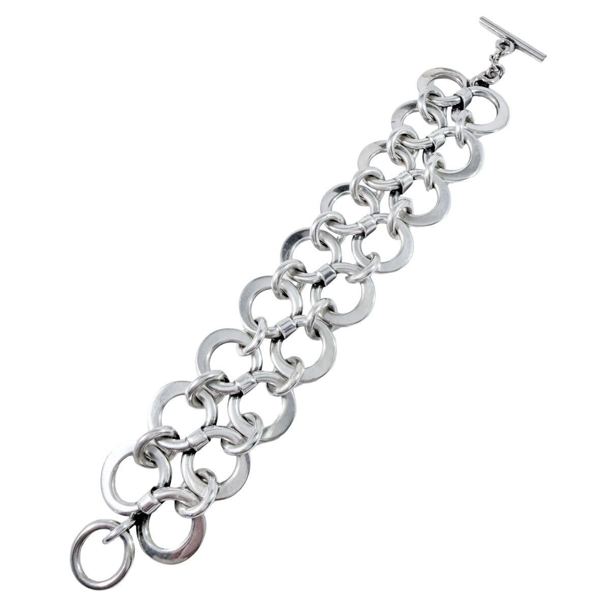 W. & S. Sørensen, Denmark c 1960s. Chunky 86gram Vintage Sterling Silver Bracelet.