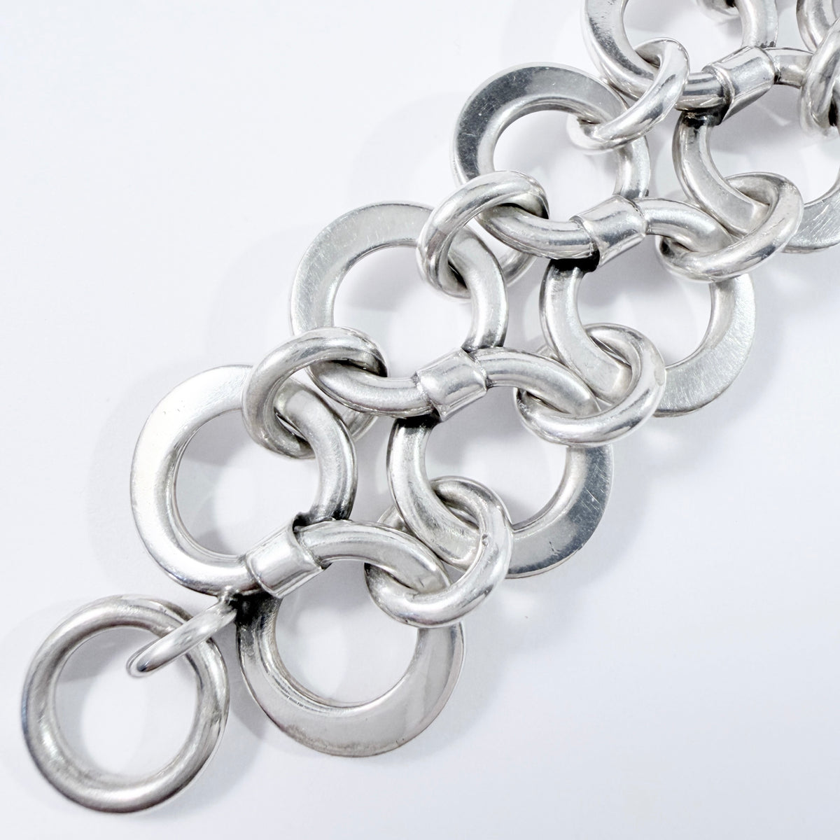 W. & S. Sørensen, Denmark c 1960s. Chunky 86gram Vintage Sterling Silver Bracelet.