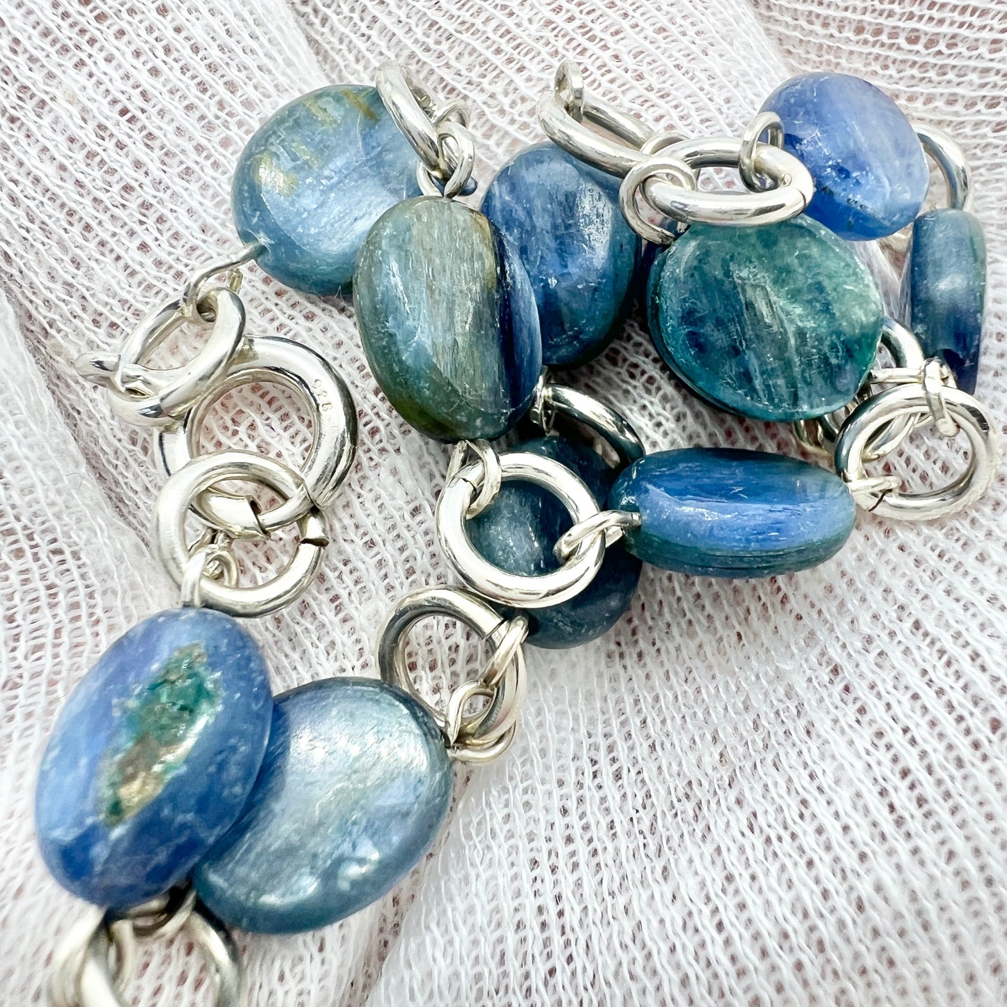 Vintage Sterling Silver Spectrolite Bracelet.