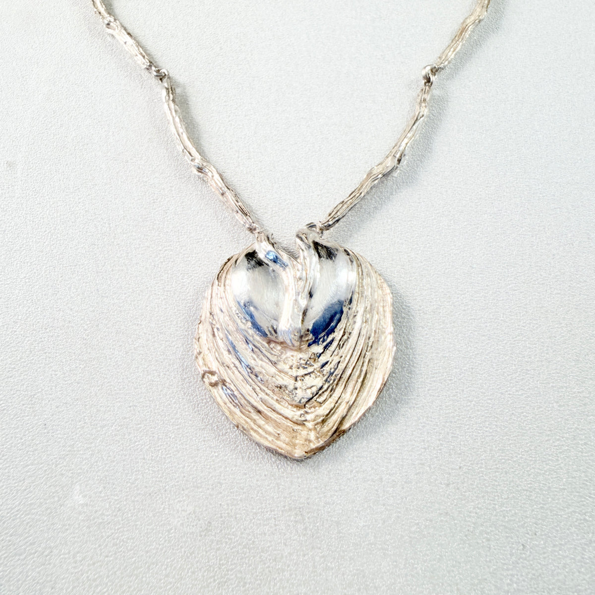 Bengt Hallberg, Sweden. Vintage Sterling Silver Organic Pendant Necklace. Designer Signature.