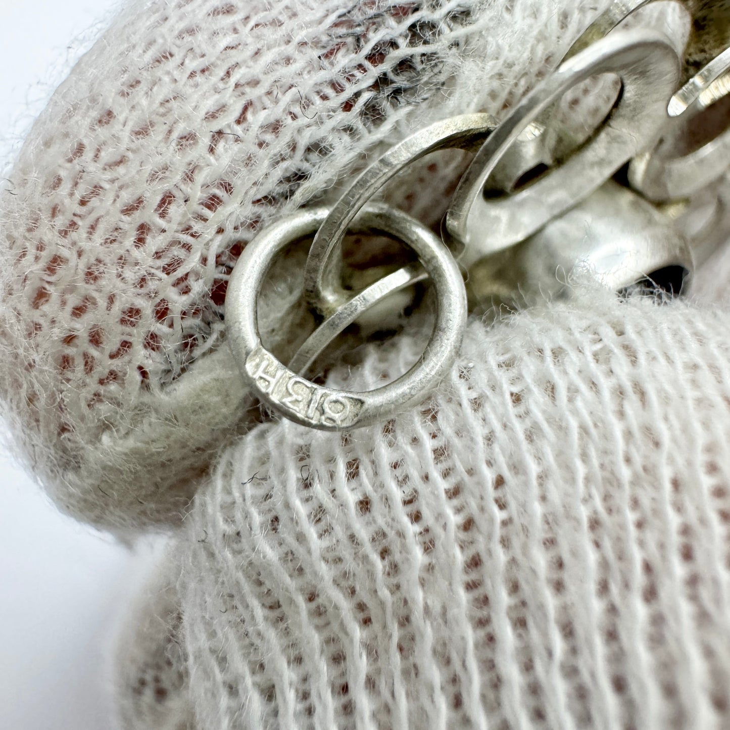 Finland ca 1960s. Vintage Solid Silver Synthetic Blue Spinel Pendant.