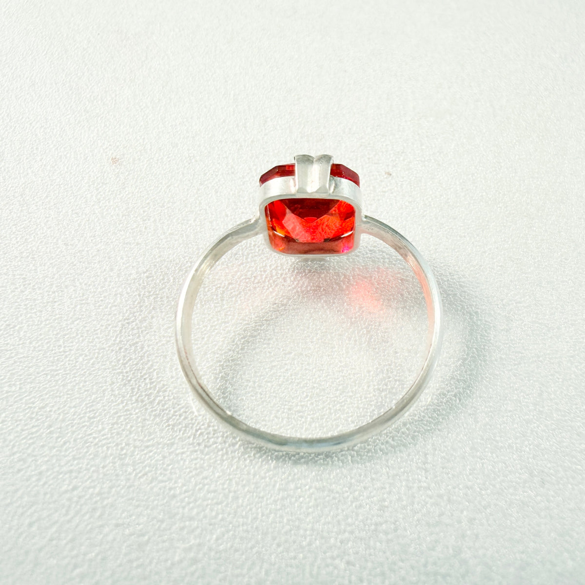 Svedboms, Sweden 1951. Vintage Solid Silver Intense Red Synthetic Spinel Ring
