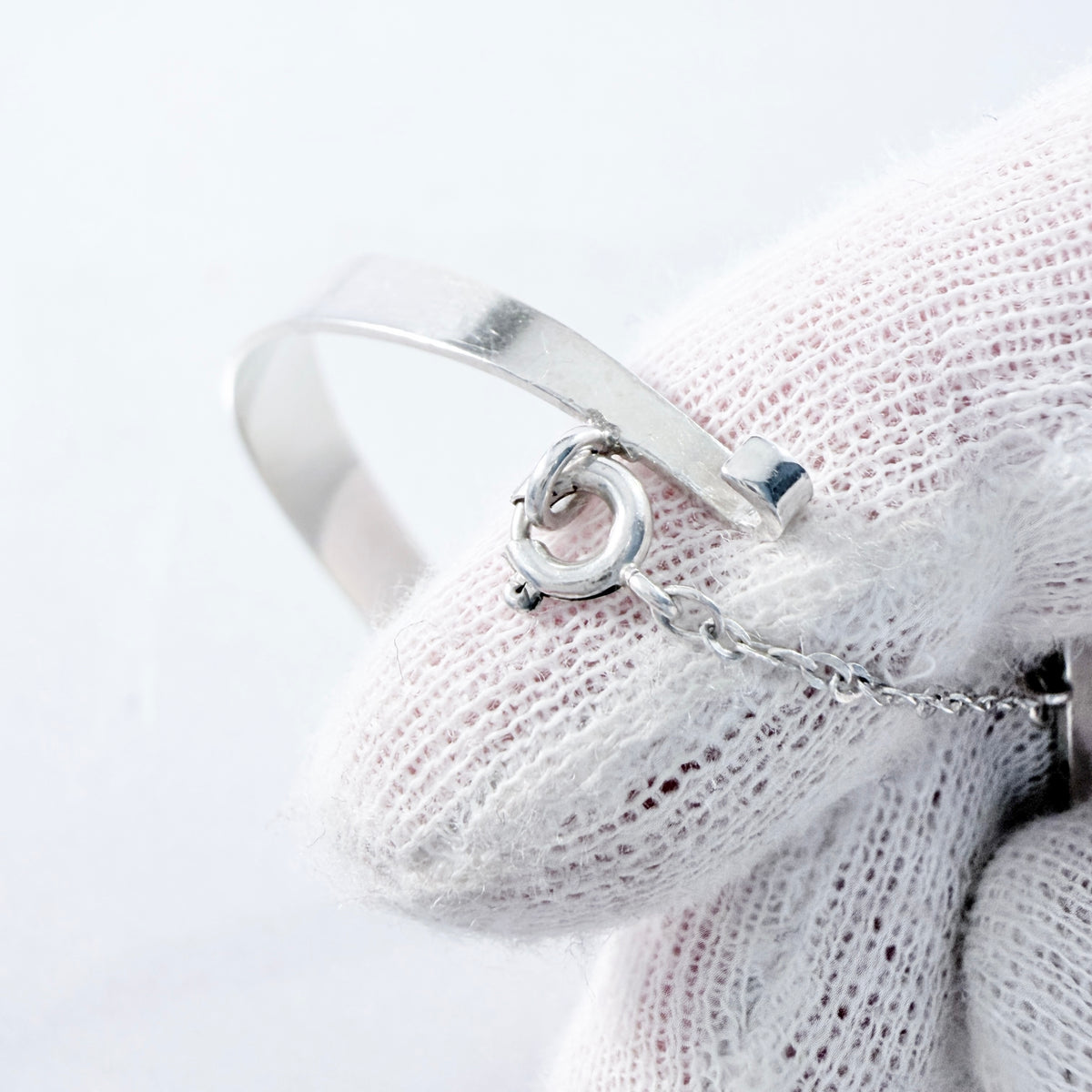 Salovaara, Finland 1973. Vintage Sterling Silver Rock Crystal Hinged Bracelet.