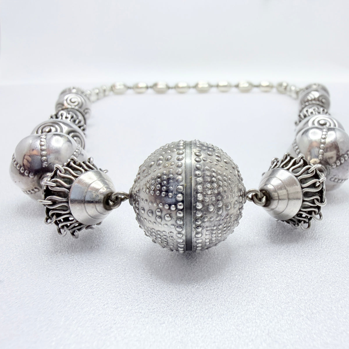 Kalevala Koru, Finland 1982. Bold Vintage Sterling Silver Necklace. Halikko Treasure.