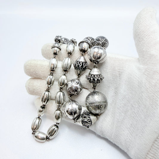 Kalevala Koru, Finland 1982. Bold Vintage Sterling Silver Necklace. Halikko Treasure.