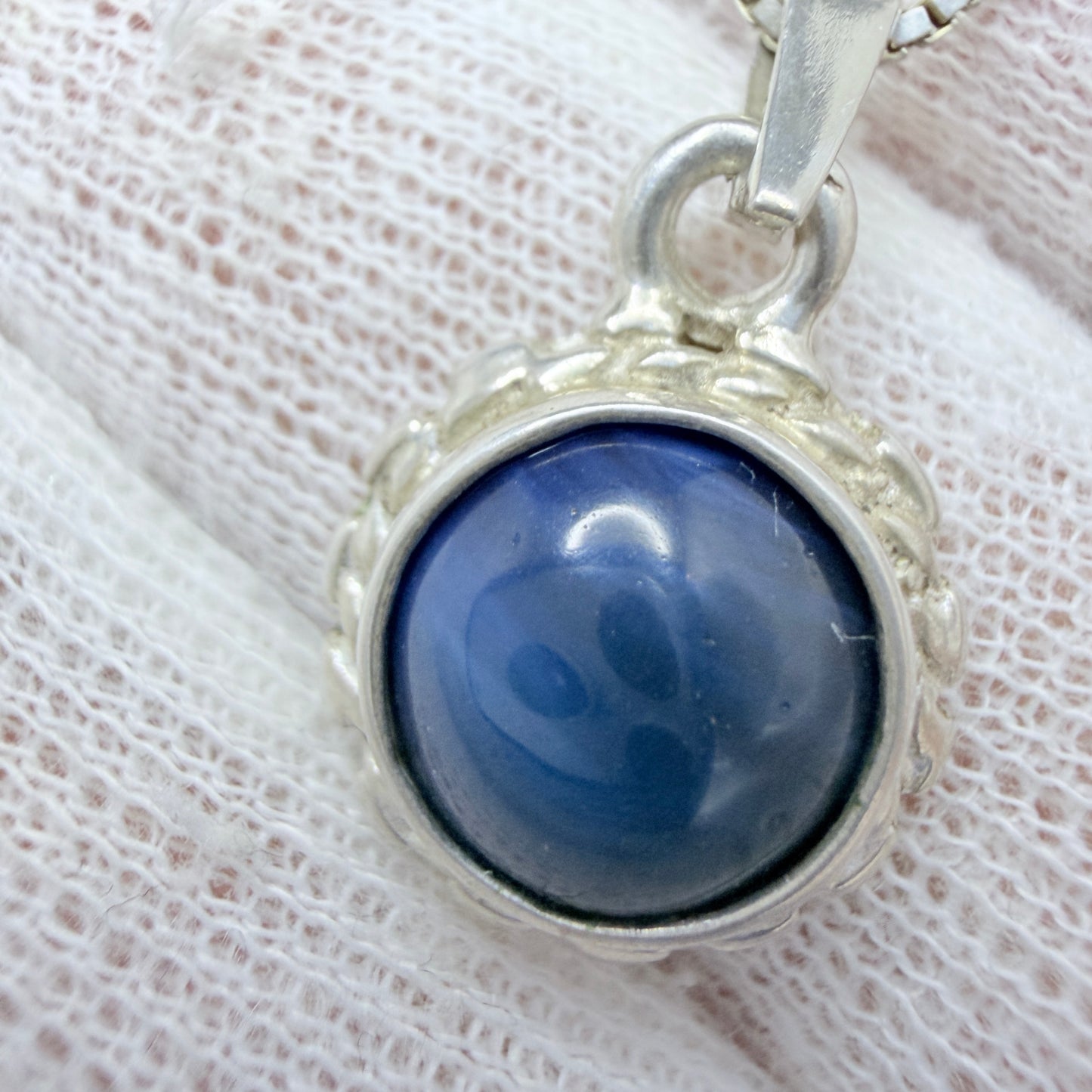 O Nordström, Sweden 1970-80s. Solid SIlver Bergslagen-stone Pendant Necklace.