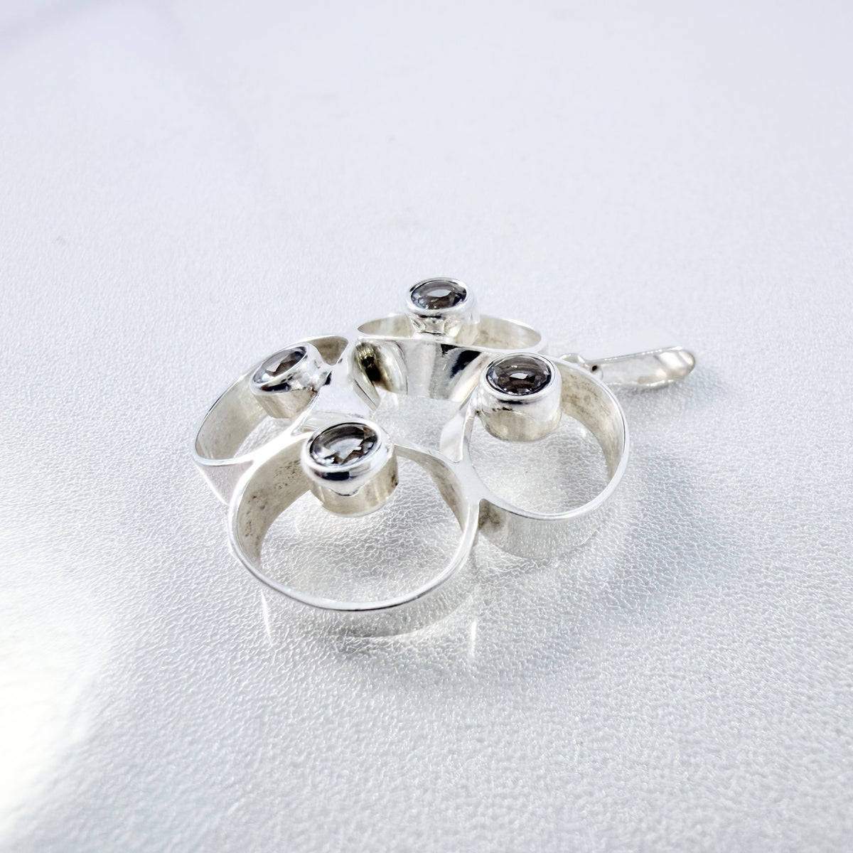 Salovaara, Finland Vintage Sterling Silver Synthetic Spinel Pendant.