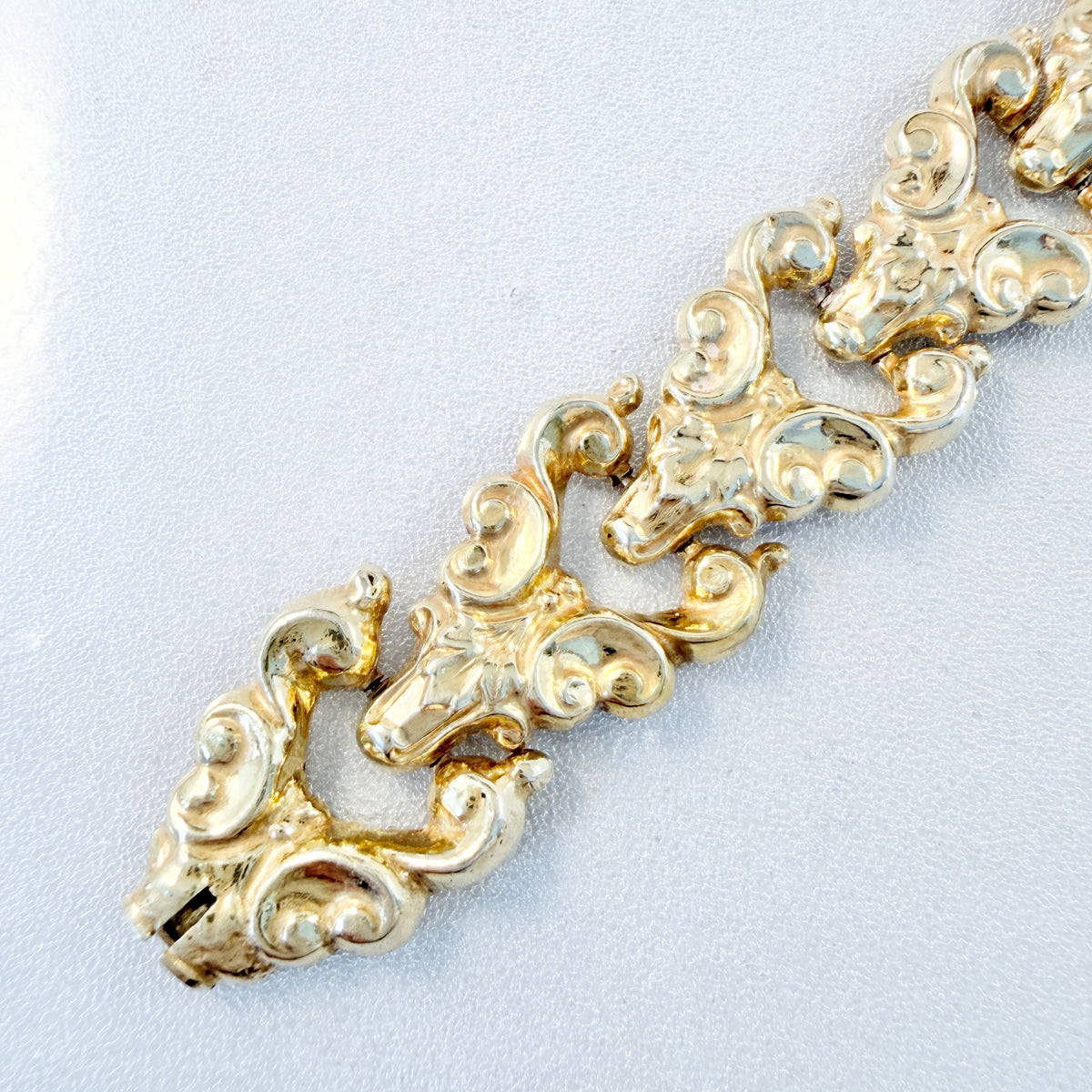 T Brandt, Sweden year 1888. Antique Victorian Gold Gilt Silver Bracelet.