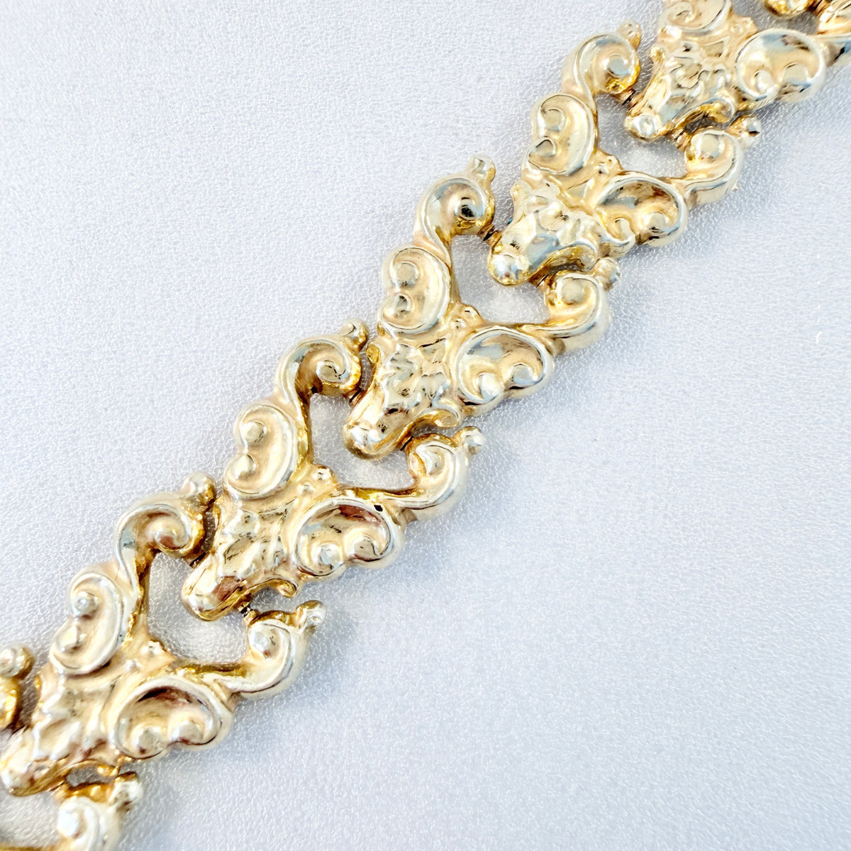 T Brandt, Sweden year 1888. Antique Victorian Gold Gilt Silver Bracelet.