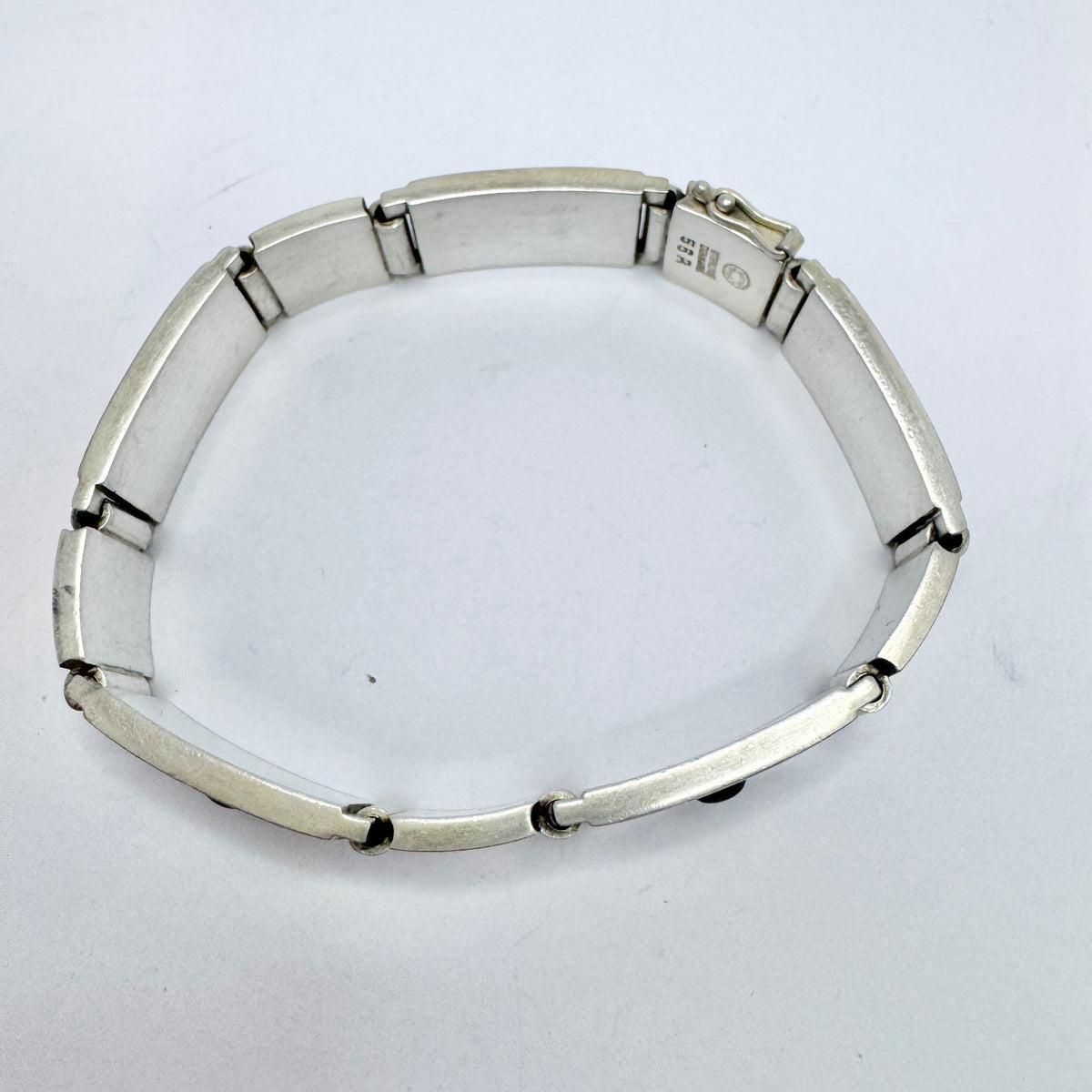 Georg Jensen, Denmark ca 1950s. Vintage Silver Chrysoprase Bracelet. 56A by Henry Pilstrup