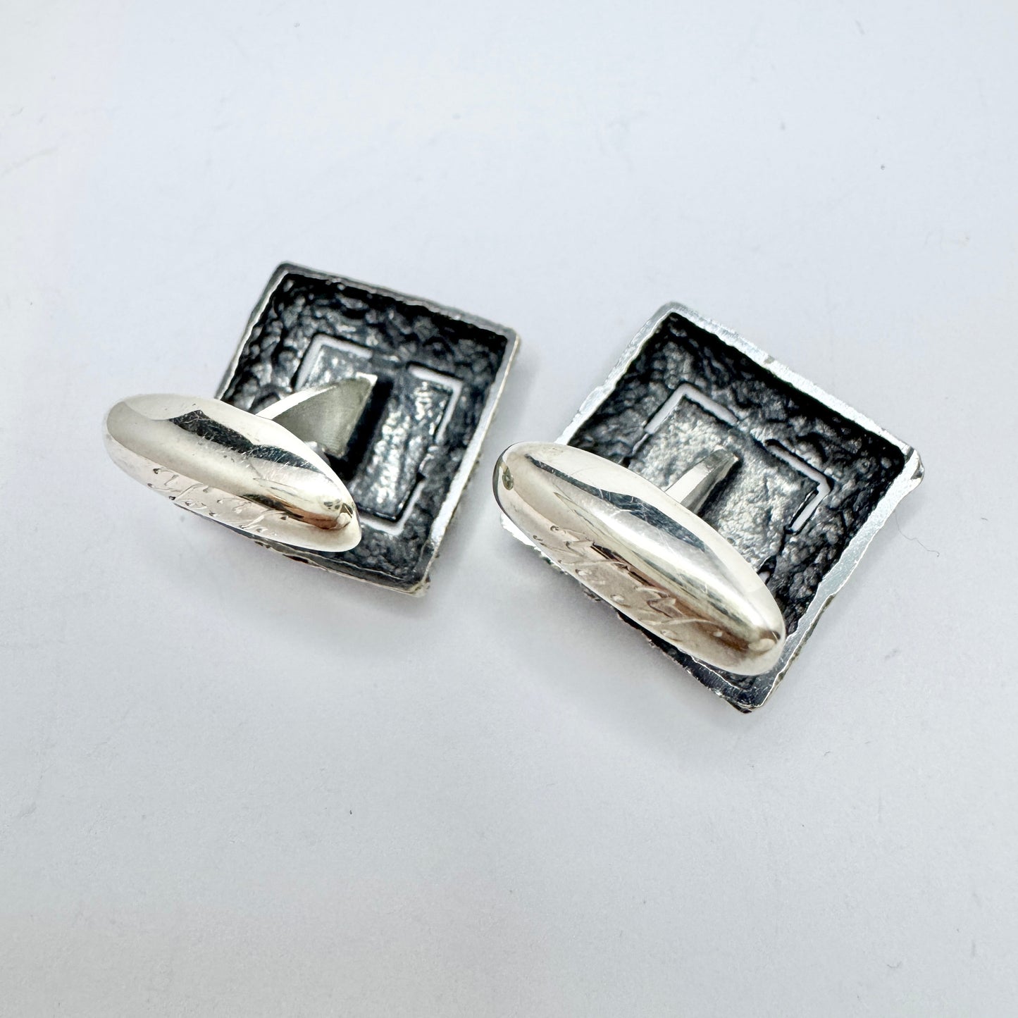 Martti Viikinniemi, Finland year 1970. Large Vintage Solid Silver Cufflinks.