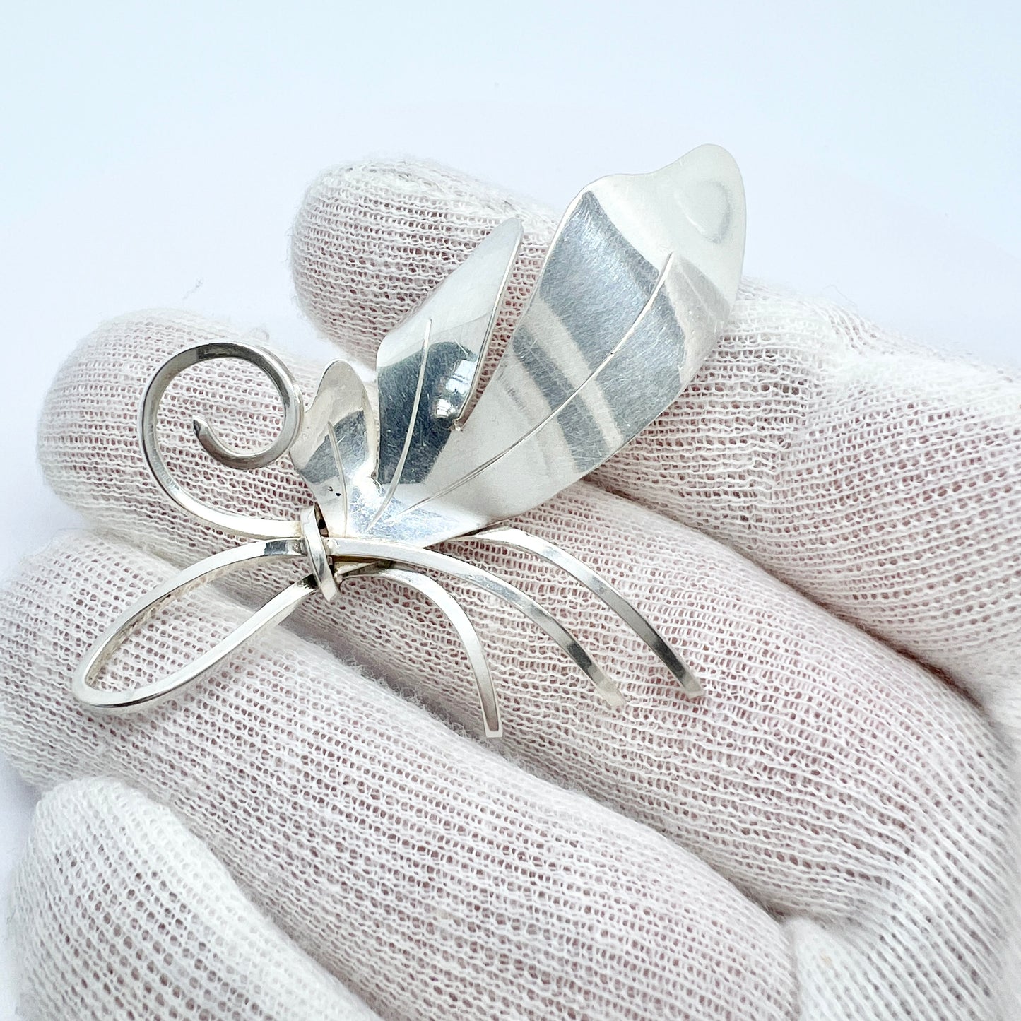 Zahle for Pinco, Stockholm 1956 Vintage Sterling Silver Brooch. Signed.