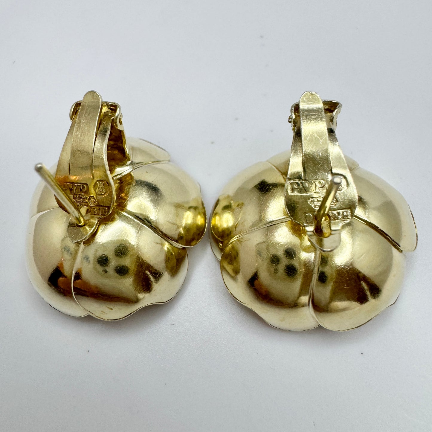 Peter von Post, Sweden 1976. Large Vintage Sterling Silver Earrings.