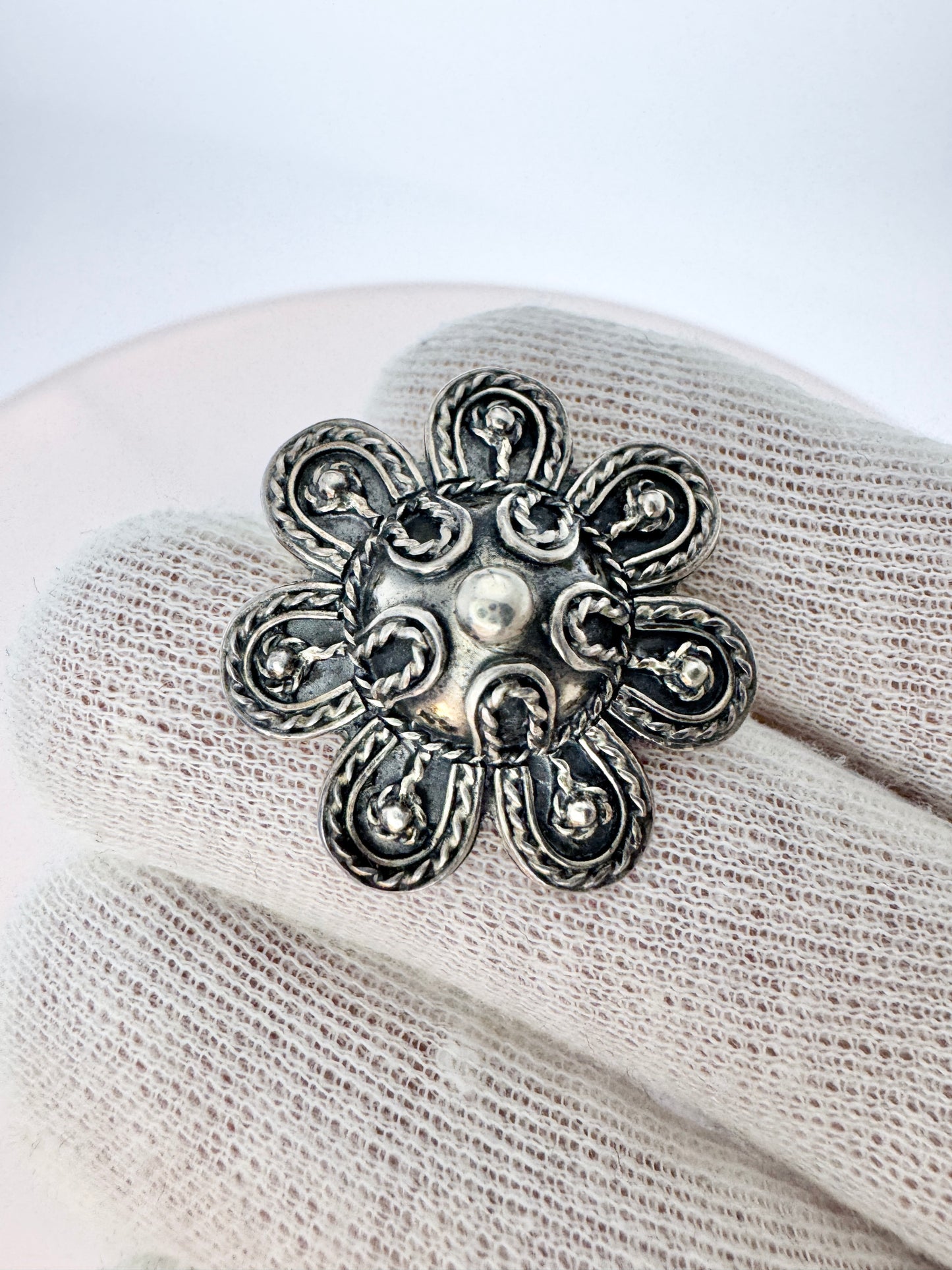 Bengt Hallberg, Sweden. Vintage Sterling Silver Viking Copy Brooch Pendant.