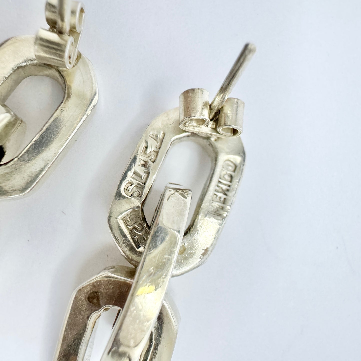 Mexico TS-79. Vintage Sterling Silver Earrings.