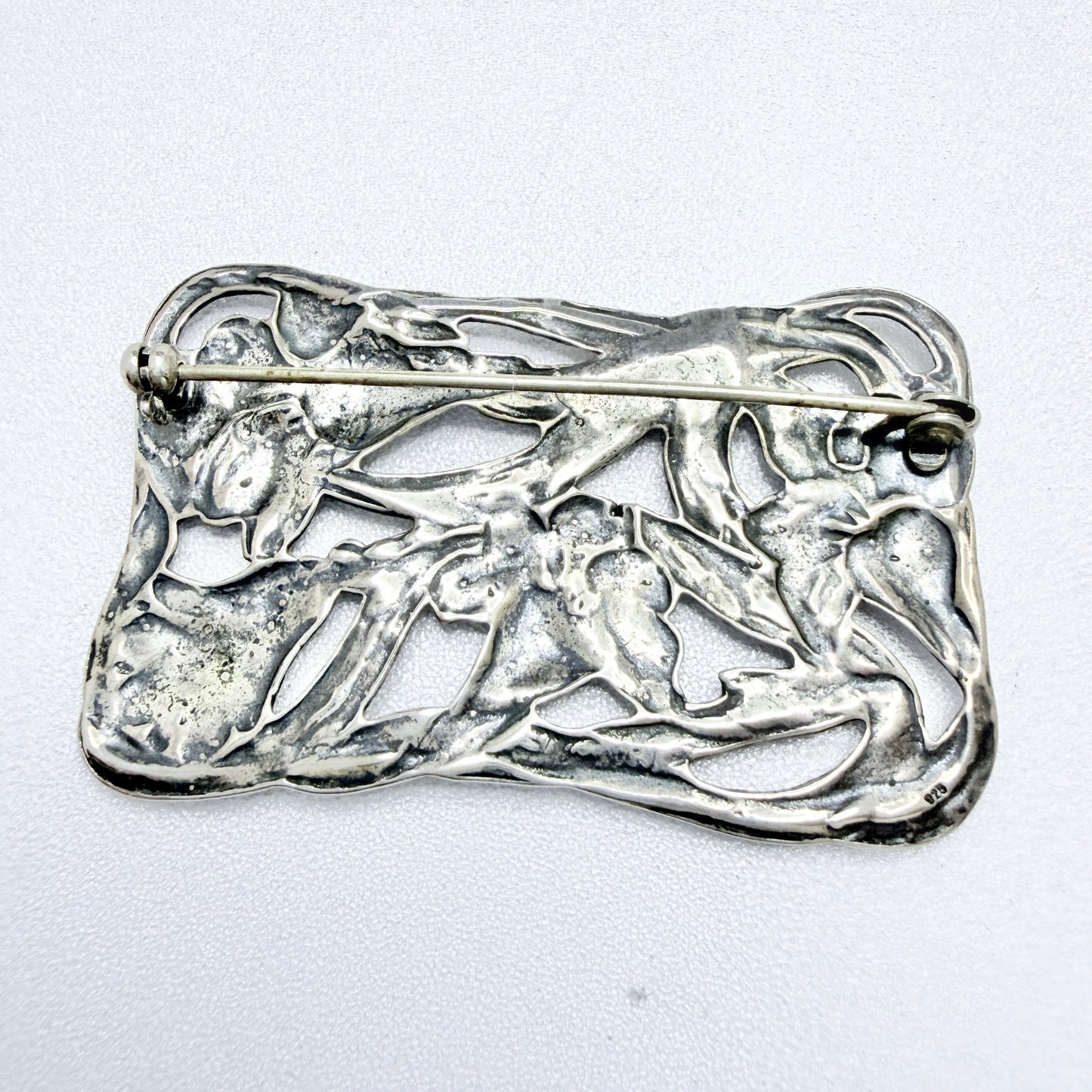 Vintage Sterling Silver Floral Brooch.