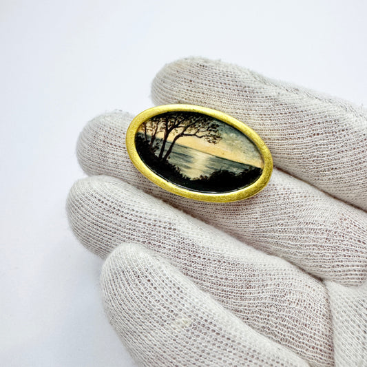 Christina Goodman. Pre-owned Miniature Painting Brooch