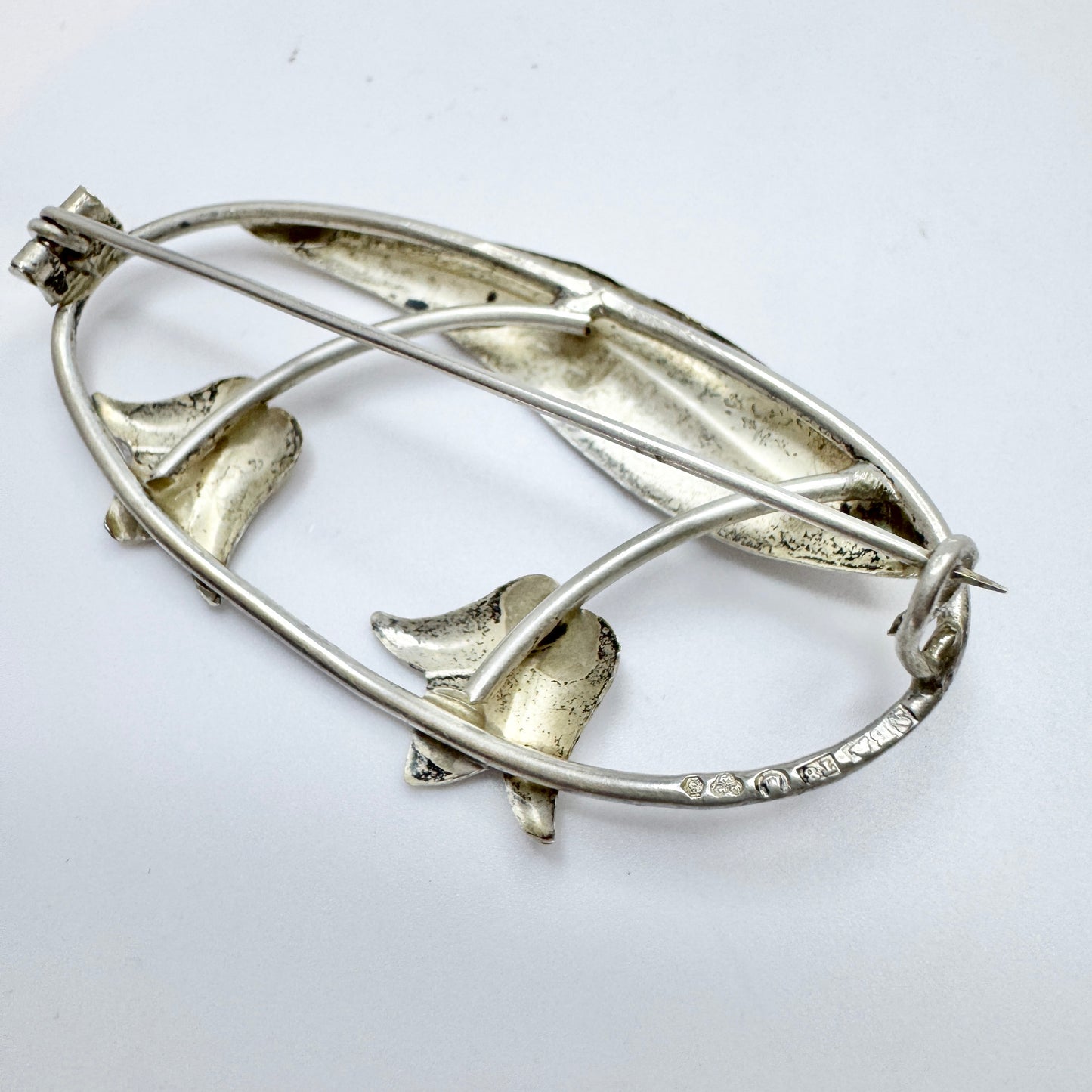 Herbert Andersson, Sweden 1945. Vintage Solid Silver Flower Brooch.