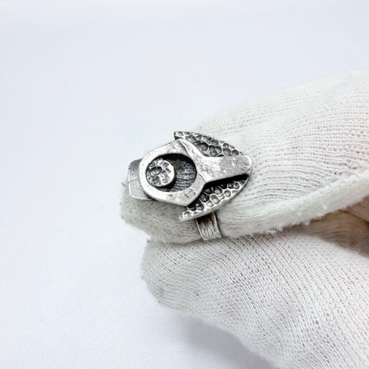 Vintage Solid Silver Modernist Ring. Prob. USA / Canada ca 1970s.