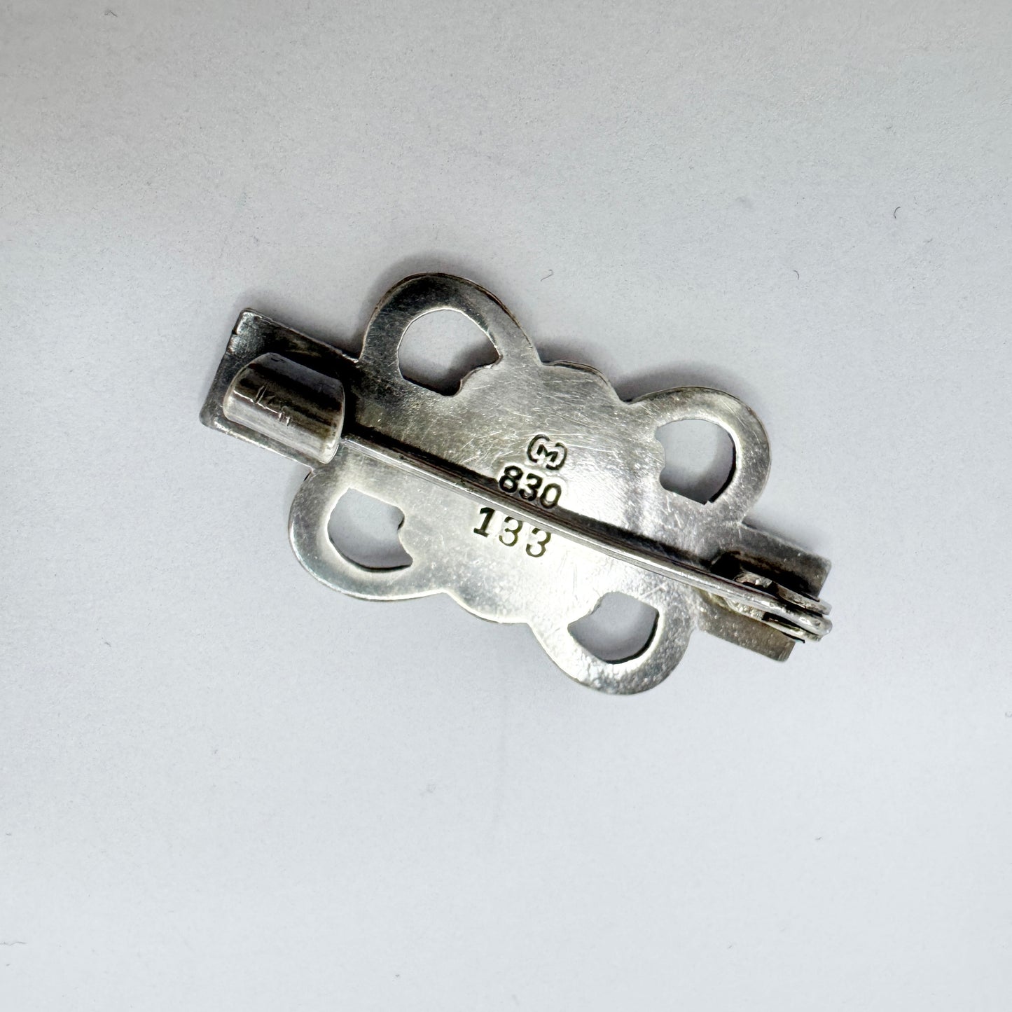 Carl M Cohr, Denmark 1930s. Vintage Solid Silver Brooch.