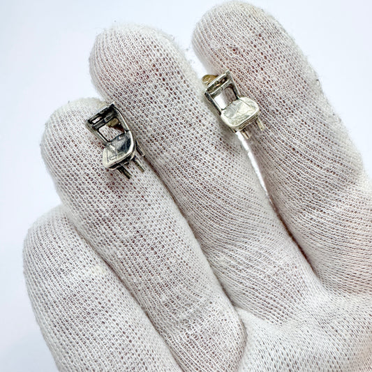 Vintage Solid Silver Miniature Chair Earrings.