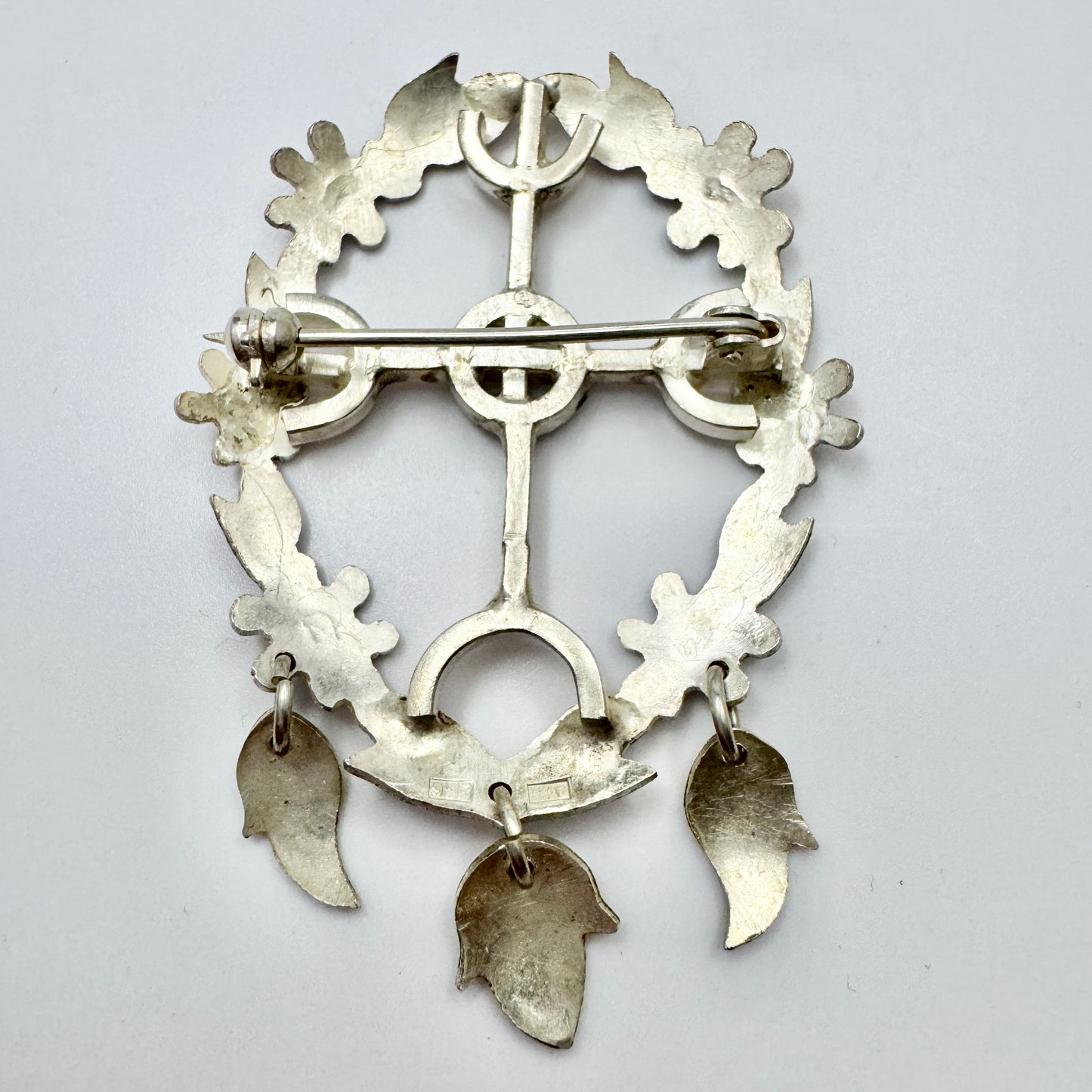 Sweden 1987. Vintage Sterling Silver Cross Brooch.