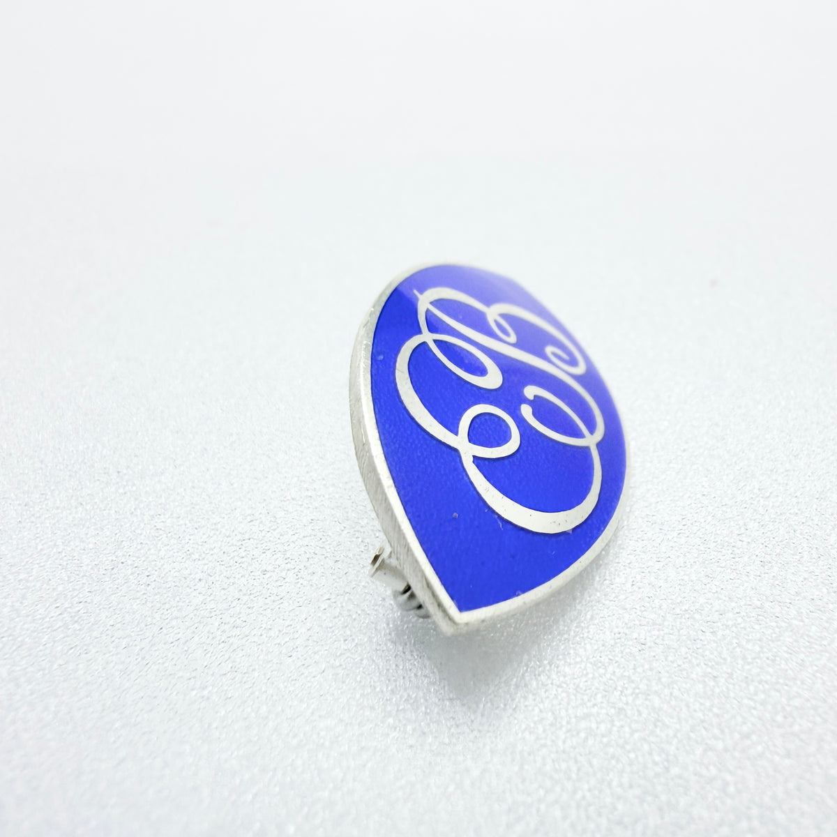 Sporrong, Finland. Vintage Sterling Silver Enamel Monogram Brooch. EB