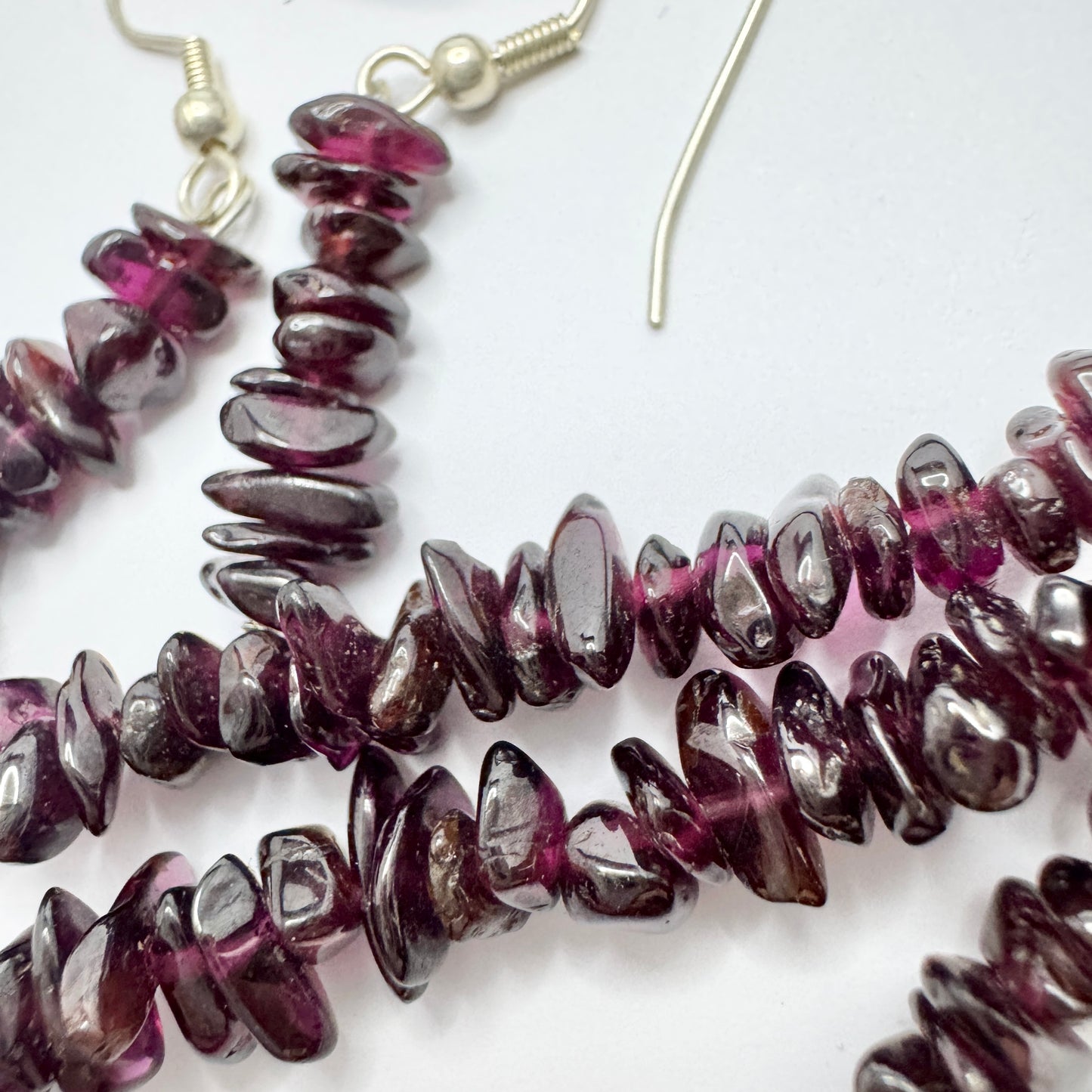 Garnet Necklace and Earrings.