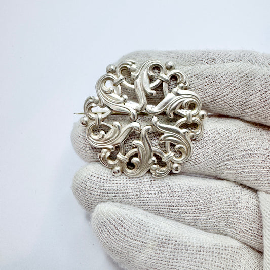 Hopeatakomo, Finland 1943. Rare WW2-era Solid Silver Brooch.