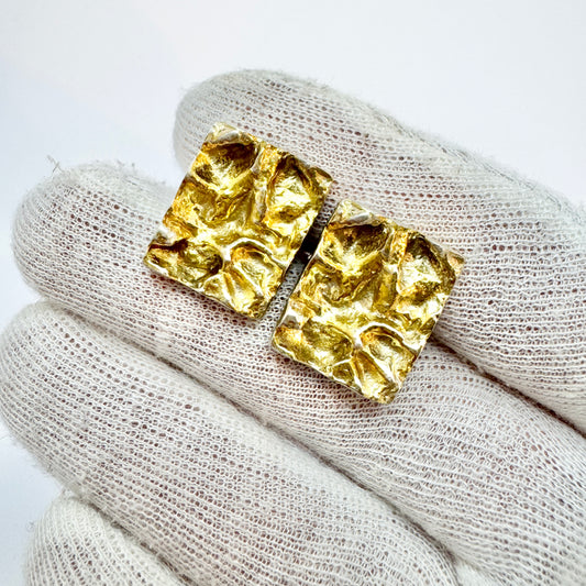 Bengt Hallberg, Sweden 1969. Vintage Gilt Solid Silver Cufflinks