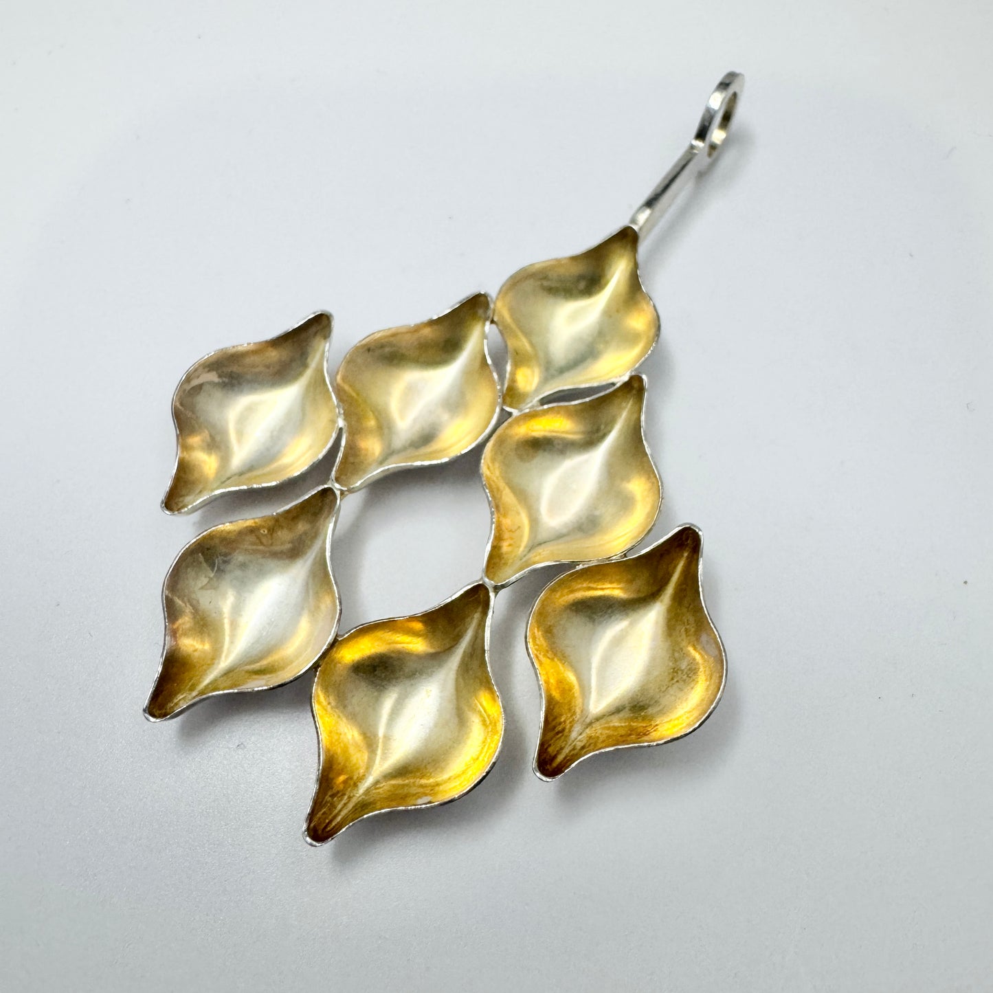 Scandinavia 1970s. Vintage Solid Silver Pendant.