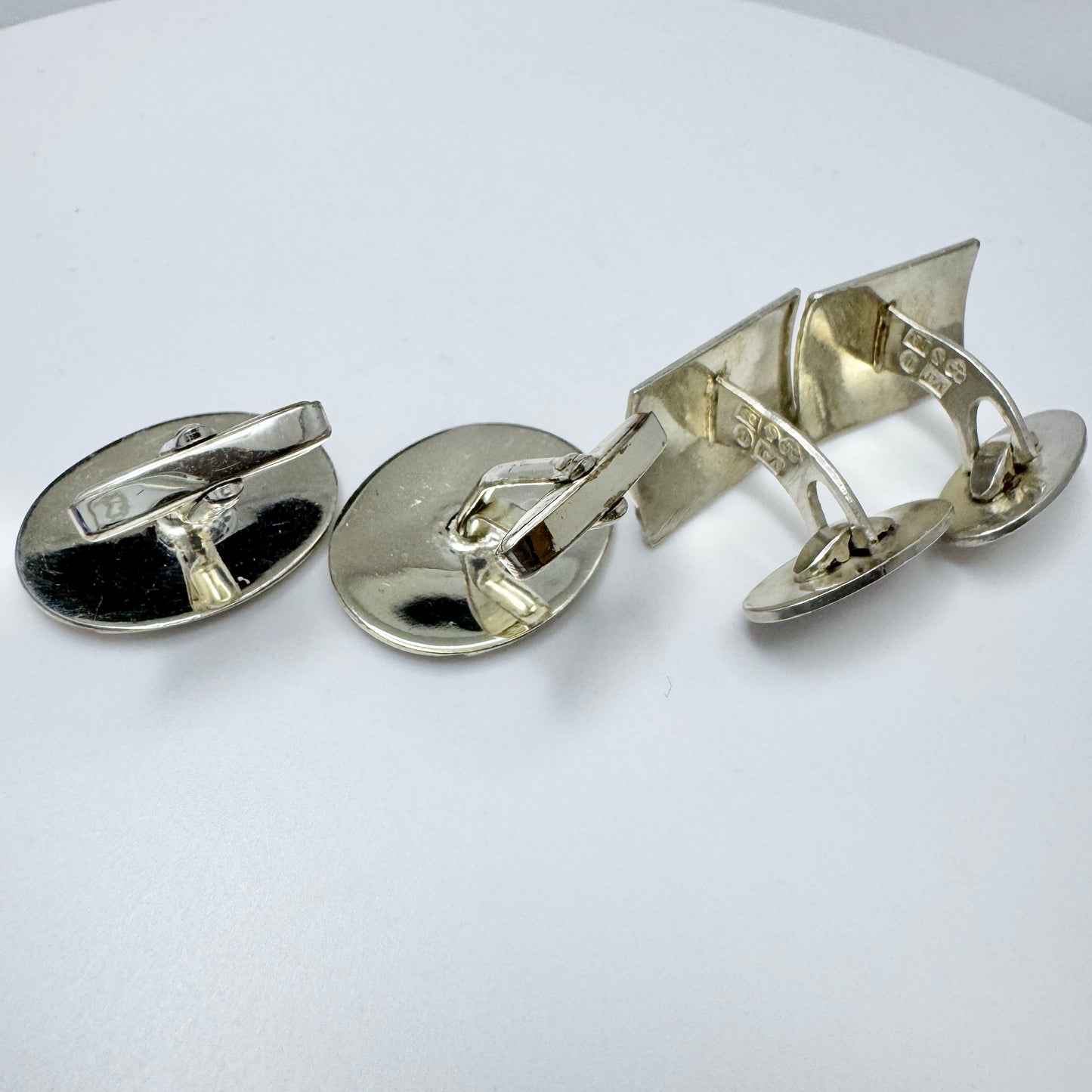 Sweden / Denmark 1950-60s. Two Pairs of Solid Silver Cufflinks