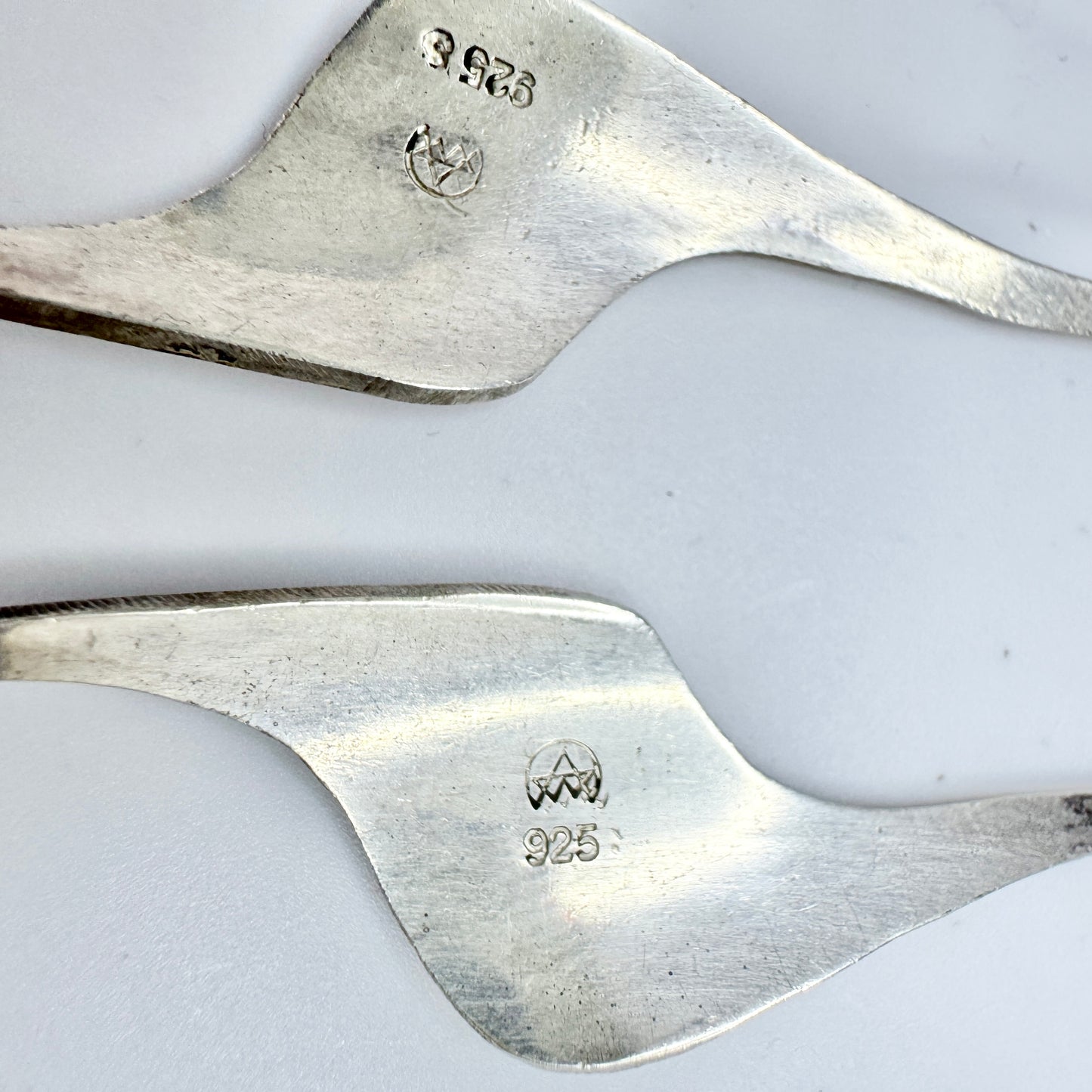 Asbjørn Birkelund, Norway. Vintage Hammered Sterling Silver Dangle Earrings.