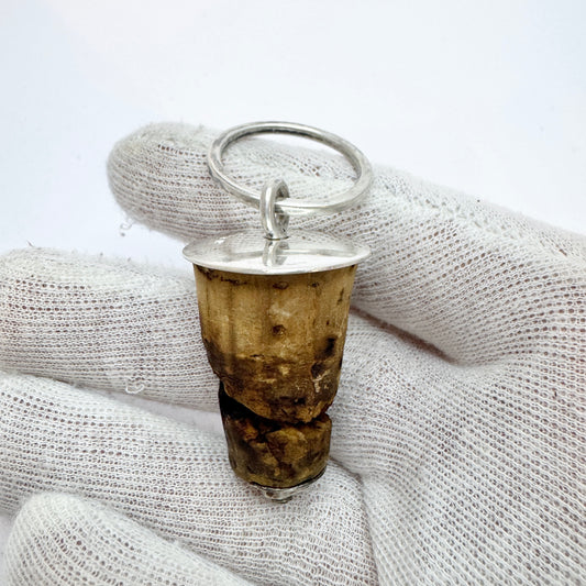 Skare Richard Gregorius, Sweden 1922. Antique Silver Wine Cork Stopper. (Pendant)