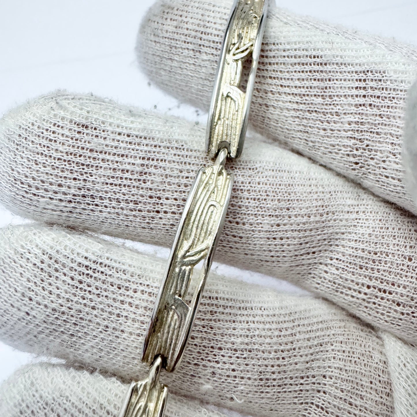 Sweden c 1960s. Vintge Solid Silver Link Bracelet.