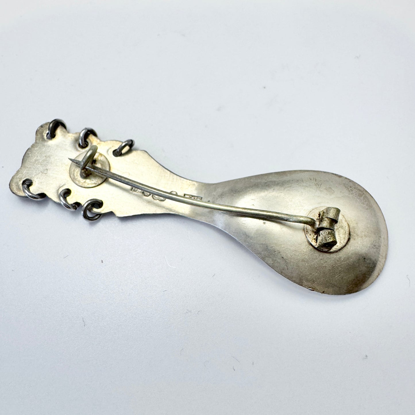 Stenberg & Nyström, Sweden year 1950. Vintage Solid Silver Sami Laplander Spoon Brooch