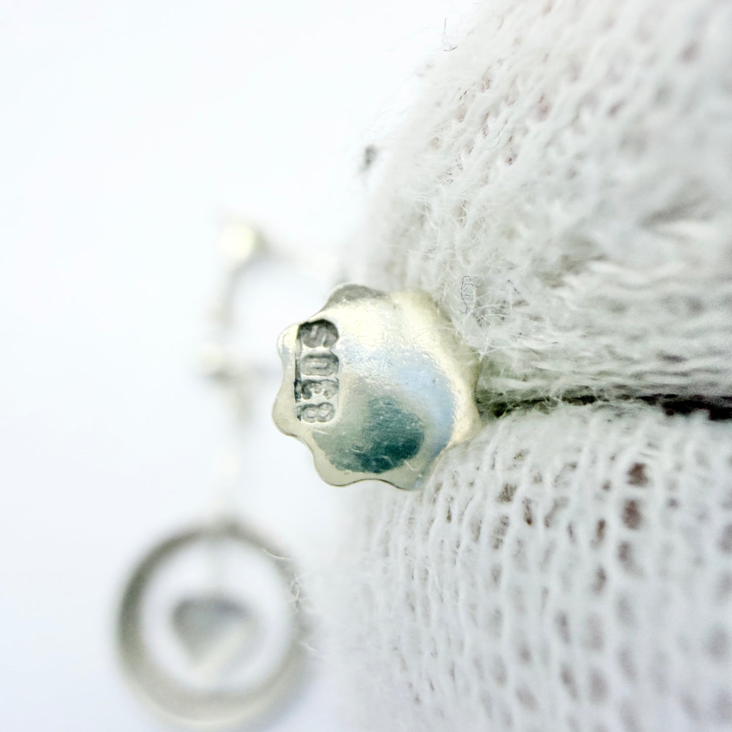Denmark 1940-50s. Solid Silver Heart Pendant Earrings.