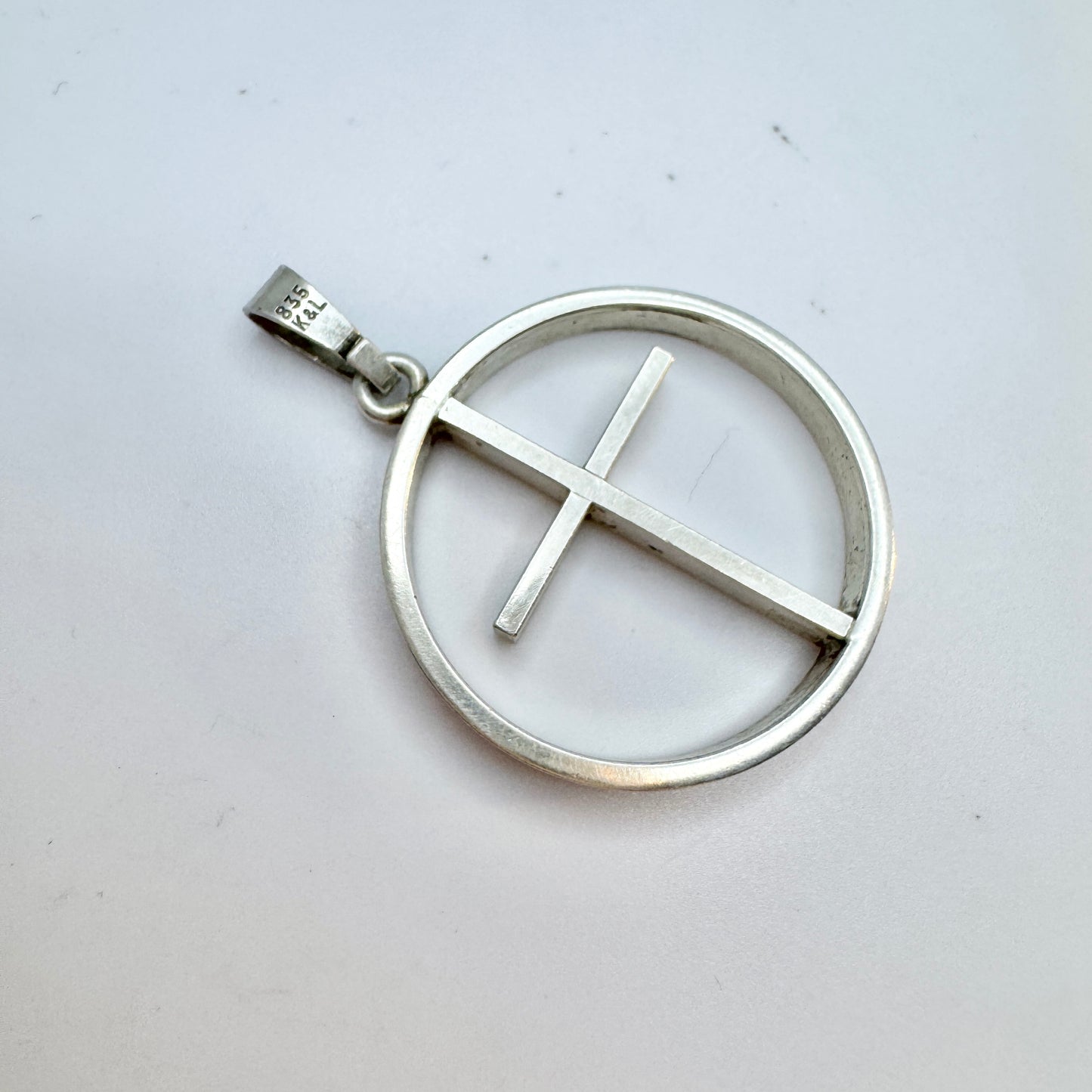Kordes Lichtenfels, Germany. Vintage Solid Silver Cross Pendant.