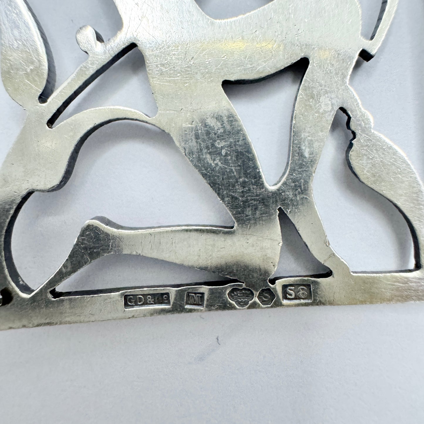 G Dahlgren, Sweden 1944 Sterling Silver Diana Goddess of Hunting Large War-Time Pendant.