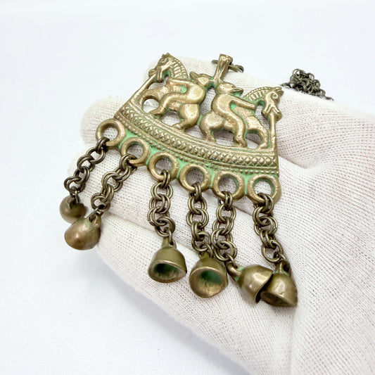 Germund Paaer for Kalevala Koru, Finland. Bold Vintage Bronze Pendant Necklace.